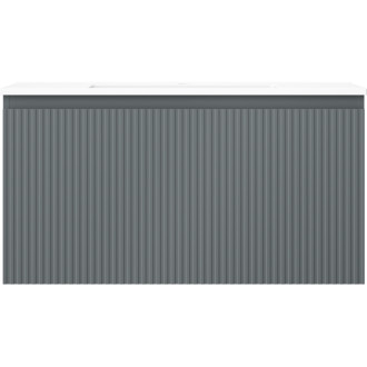 Koupelnová skříňka Mexen Rivel 90 cm s umyvadlem Otis, 1 zásuvka, drážkovaná, grafit matný/bílá matná - 91A20-09047-1-BF66-W18M01