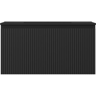 Koupelnová skříňka Mexen Rivel 90 cm s umyvadlem Otis, 1 zásuvka, drážkovaná, matná černá - 91A20-09047-1-BF71-W18M71