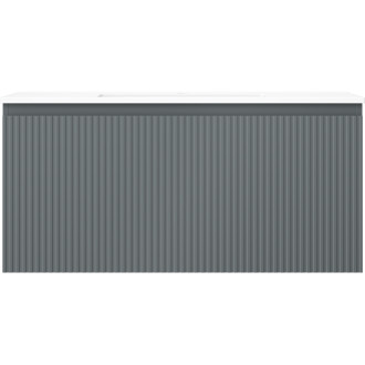 Koupelnová skříňka Mexen Rivel 100 cm s umyvadlem Otis, 1 zásuvka, drážkovaná, grafit matný/bílá matná - 91A20-10047-1-BF66-W18M01