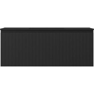 Mexen Rivel szafka łazienkowa 120 cm z umywalką Otis, 1 szuflada, ryflowana , czarna mat - 91A20-12047-1-BF71-W18M71