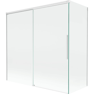 Mexen Rox 2-křídlá posuvná vanová zástěna 160 + 75 x 150 cm, průhledná, bílá - 8C9-160-075-20-00