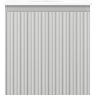 Koupelnová skříňka Mexen Rivel 45 cm s umyvadlem Vela, 1 zásuvka, drážkovaná, matně šedá/matně bílá - 91A20-04547-1-BF62-W23M01