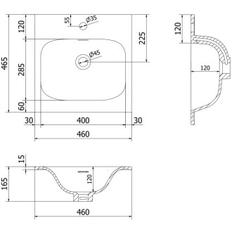 Mexen Rivel szafka łazienkowa 45 cm z umywalką Vela, 1 szuflada, ryflowana , czarna mat - 91A20-04547-1-BF71-W23M71