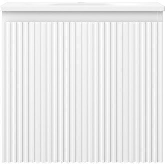 Koupelnová skříňka Mexen Rivel 50 cm s umyvadlem Vela, 1 zásuvka, drážkovaná, matná bílá - 91A20-05047-1-BF01-W23M01