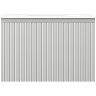 Koupelnová skříňka Mexen Rivel 70 cm s umyvadlem Vela, 1 zásuvka, drážkovaná, matně šedá/matně bílá - 91A20-07047-1-BF62-W23M01