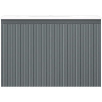 Koupelnová skříňka Mexen Rivel 70 cm s umyvadlem Vela, 1 zásuvka, drážkovaná, grafit matný/bílá matná - 91A20-07047-1-BF66-W23M01