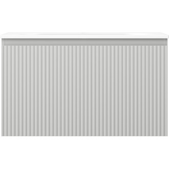 Koupelnová skříňka Mexen Rivel 80 cm s umyvadlem Vela, 1 zásuvka, drážkovaná, matně šedá/matně bílá - 91A20-08047-1-BF62-W23M01