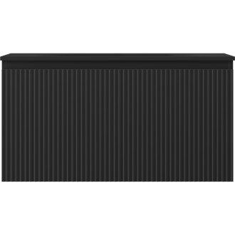 Koupelnová skříňka Mexen Rivel 90 cm s umyvadlem Vela, 1 zásuvka, drážkovaná, matná černá - 91A20-09047-1-BF71-W23M71