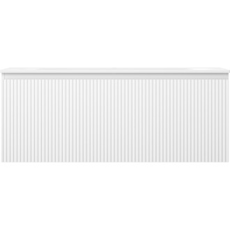 Koupelnová skříňka Mexen Rivel 120 cm s umyvadlem Vela, 1 zásuvka, drážkovaná, matná bílá - 91A20-12047-1-BF01-W23M01