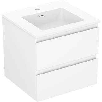 Koupelnová skříňka Mexen Orio 50 cm s umyvadlem Otis, 2 zásuvky, matná bílá - 91A10-05047-2-BFF01-W18M01