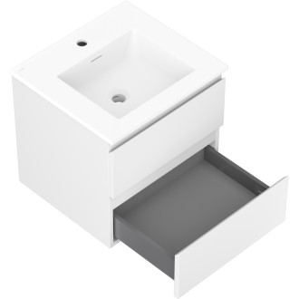 Koupelnová skříňka Mexen Orio 50 cm s umyvadlem Otis, 2 zásuvky, matná bílá - 91A10-05047-2-BFF01-W18M01