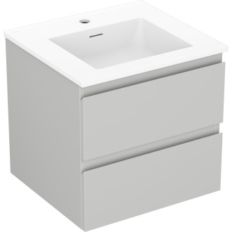 Koupelnová skříňka Mexen Orio 50 cm s umyvadlem Otis, 2 zásuvky, matná šedá/matná bílá - 91A10-05047-2-BFF62-W18M01