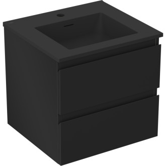 Koupelnová skříňka Mexen Orio 50 cm s umyvadlem Otis, 2 zásuvky, matná černá - 91A10-05047-2-BFF71-W18M71