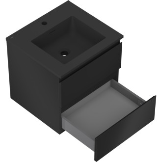 Mexen Orio szafka łazienkowa 50 cm z umywalką Otis, 2 szuflady, czarna mat - 91A10-05047-2-BFF71-W18M71