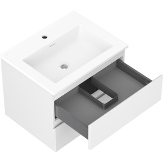 Koupelnová skříňka Mexen Orio 60 cm s umyvadlem Otis, 2 zásuvky, matná bílá - 91A10-06047-2-BFF01-W18M01