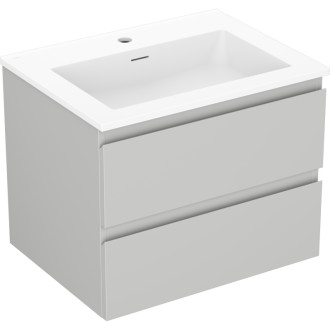 Koupelnová skříňka Mexen Orio 60 cm s umyvadlem Otis, 2 zásuvky, matná šedá/matná bílá - 91A10-06047-2-BFF62-W18M01