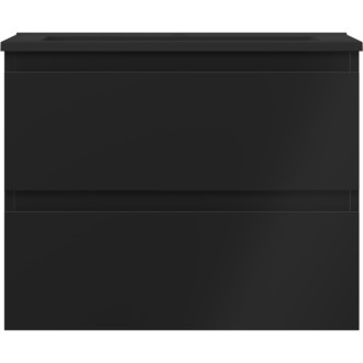 Koupelnová skříňka Mexen Orio 60 cm s umyvadlem Otis, 2 zásuvky, matná černá - 91A10-06047-2-BFF71-W18M71