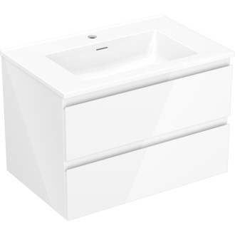 Mexen Orio szafka łazienkowa 70 cm z umywalką Otis, 2 szuflady, biała połysk - 91A10-07047-2-BFF00-W18M00