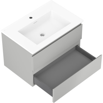 Koupelnová skříňka Mexen Orio 70 cm s umyvadlem Otis, 2 zásuvky, matná šedá/matná bílá - 91A10-07047-2-BFF62-W18M01