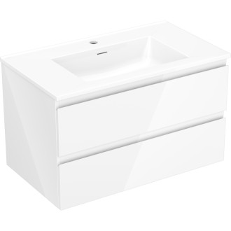 Mexen Orio szafka łazienkowa 80 cm z umywalką Otis, 2 szuflady, biała połysk - 91A10-08047-2-BFF00-W18M00