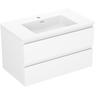 Koupelnová skříňka Mexen Orio 80 cm s umyvadlem Otis, 2 zásuvky, matná bílá - 91A10-08047-2-BFF01-W18M01