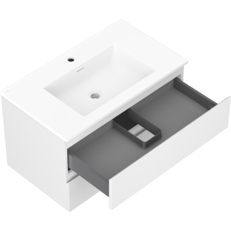 Koupelnová skříňka Mexen Orio 80 cm s umyvadlem Otis, 2 zásuvky, matná bílá - 91A10-08047-2-BFF01-W18M01