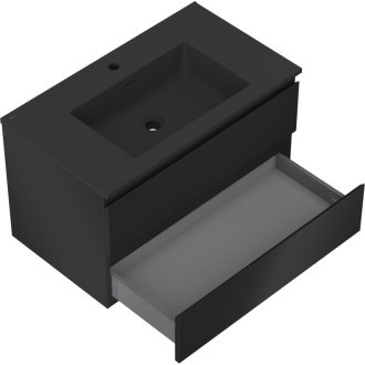 Mexen Orio szafka łazienkowa 80 cm z umywalką Otis, 2 szuflady, czarna mat - 91A10-08047-2-BFF71-W18M71