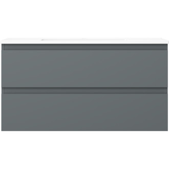 Koupelnová skříňka Mexen Orio 90 cm s umyvadlem Otis, 2 zásuvky, matný grafit/matná bílá - 91A10-09047-2-BFF66-W18M01