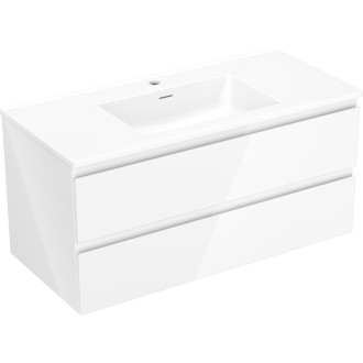 Mexen Orio szafka łazienkowa 100 cm z umywalką Otis, 2 szuflady, biała połysk - 91A10-10047-2-BFF00-W18M00