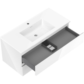 Mexen Orio szafka łazienkowa 100 cm z umywalką Otis, 2 szuflady, biała połysk - 91A10-10047-2-BFF00-W18M00