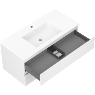Koupelnová skříňka Mexen Orio 100 cm s umyvadlem Otis, 2 zásuvky, matná bílá - 91A10-10047-2-BFF01-W18M01