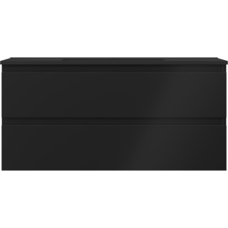 Koupelnová skříňka Mexen Orio 100 cm s umyvadlem Otis, 2 zásuvky, matná černá - 91A10-10047-2-BFF71-W18M71