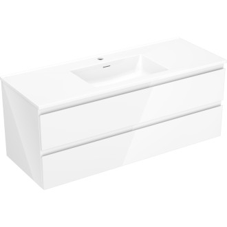 Mexen Orio szafka łazienkowa 120 cm z umywalką Otis, 2 szuflady, biała połysk - 91A10-12047-2-BFF00-W18M00