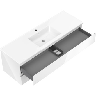 Mexen Orio szafka łazienkowa 140 cm z umywalką Otis, 2 szuflady, biała połysk - 91A10-14047-2-BFF00-W18M00