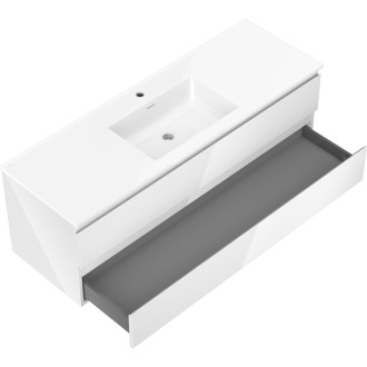 Mexen Orio szafka łazienkowa 140 cm z umywalką Otis, 2 szuflady, biała połysk - 91A10-14047-2-BFF00-W18M00
