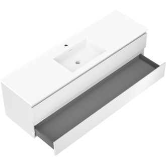 Koupelnová skříňka Mexen Orio 160 cm s umyvadlem Otis, 2 zásuvky, matná bílá - 91A10-16047-2-BFF01-W18M01