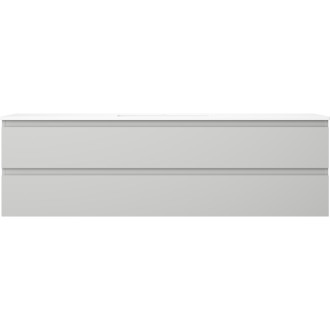 Koupelnová skříňka Mexen Orio 160 cm s umyvadlem Otis, 2 zásuvky, matně šedá/matně bílá - 91A10-16047-2-BFF62-W18M01