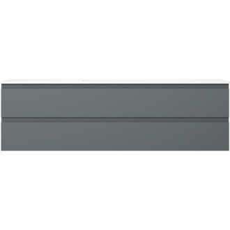 Koupelnová skříňka Mexen Orio 160 cm s umyvadlem Otis, 2 zásuvky, matný grafit/matná bílá - 91A10-16047-2-BFF66-W18M01