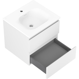 Koupelnová skříňka Mexen Orio 50 cm s umyvadlem Vela, 2 zásuvky, matná bílá - 91A10-05047-2-BFF01-W23M01