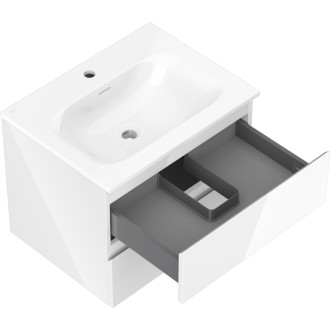 Mexen Orio szafka łazienkowa 60 cm z umywalką Vela, 2 szuflady, biała połysk - 91A10-06047-2-BFF00-W23M00