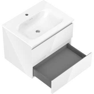 Mexen Orio szafka łazienkowa 60 cm z umywalką Vela, 2 szuflady, biała połysk - 91A10-06047-2-BFF00-W23M00