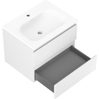 Koupelnová skříňka Mexen Orio 60 cm s umyvadlem Vela, 2 zásuvky, matná bílá - 91A10-06047-2-BFF01-W23M01