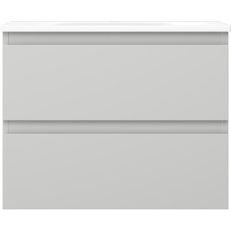 Koupelnová skříňka Mexen Orio 60 cm s umyvadlem Vela, 2 zásuvky, matně šedá/matně bílá - 91A10-06047-2-BFF62-W23M01