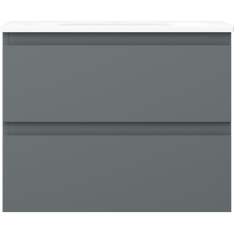 Koupelnová skříňka Mexen Orio 60 cm s umyvadlem Vela, 2 zásuvky, grafit matný/bílá matná - 91A10-06047-2-BFF66-W23M01