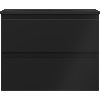 Koupelnová skříňka Mexen Orio 60 cm s umyvadlem Vela, 2 zásuvky, matná černá - 91A10-06047-2-BFF71-W23M71