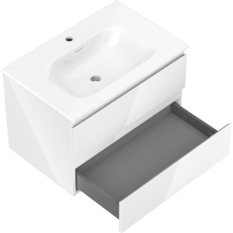 Koupelnová skříňka Mexen Orio 70 cm s umyvadlem Vela, 2 zásuvky, lesklá bílá - 91A10-07047-2-BFF00-W23M00