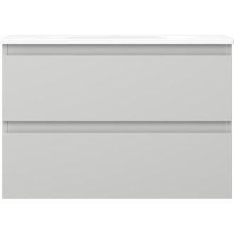 Koupelnová skříňka Mexen Orio 70 cm s umyvadlem Vela, 2 zásuvky, matně šedá/matně bílá - 91A10-07047-2-BFF62-W23M01