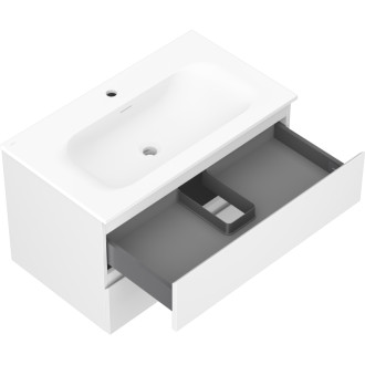 Koupelnová skříňka Mexen Orio 80 cm s umyvadlem Vela, 2 zásuvky, matná bílá - 91A10-08047-2-BFF01-W23M01
