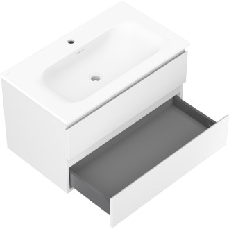 Koupelnová skříňka Mexen Orio 80 cm s umyvadlem Vela, 2 zásuvky, matná bílá - 91A10-08047-2-BFF01-W23M01