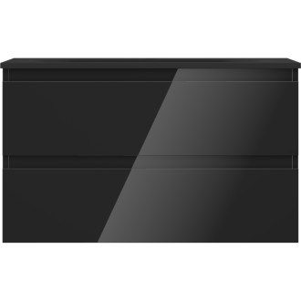 Mexen Orio szafka łazienkowa 80 cm z umywalką Vela, 2 szuflady, czarna połysk/czarna mat - 91A10-08047-2-BFF70-W23M71